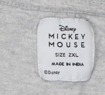 Unisex Adults UK Size 2XL Disney Grey Basic T-Shirt