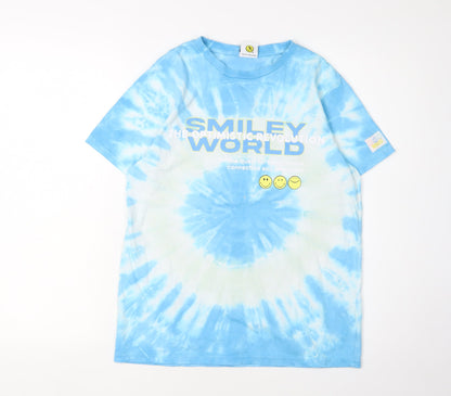 Smiley World Boys Blue Tie Dye Graphic T-Shirt 13-14 Years
