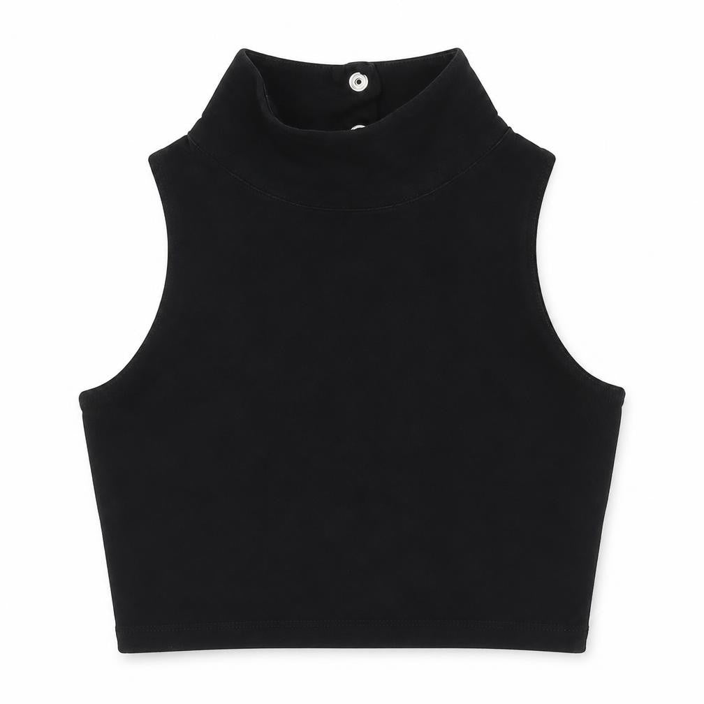 Womens UK Size S Pineapple Black Cropped Tank