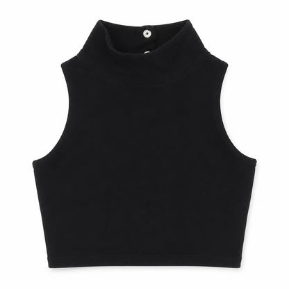 Womens UK Size S Pineapple Black Cropped Tank