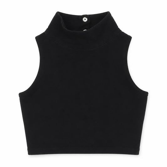 Womens UK Size S Pineapple Black Cropped Tank