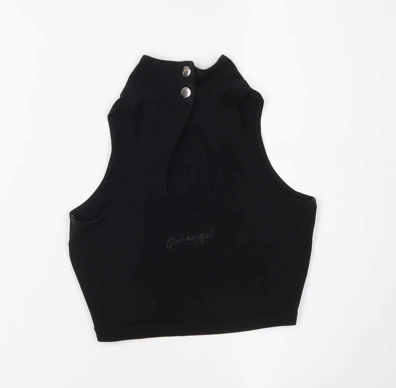 Pineapple Women's Black Cropped Tank Top - Small