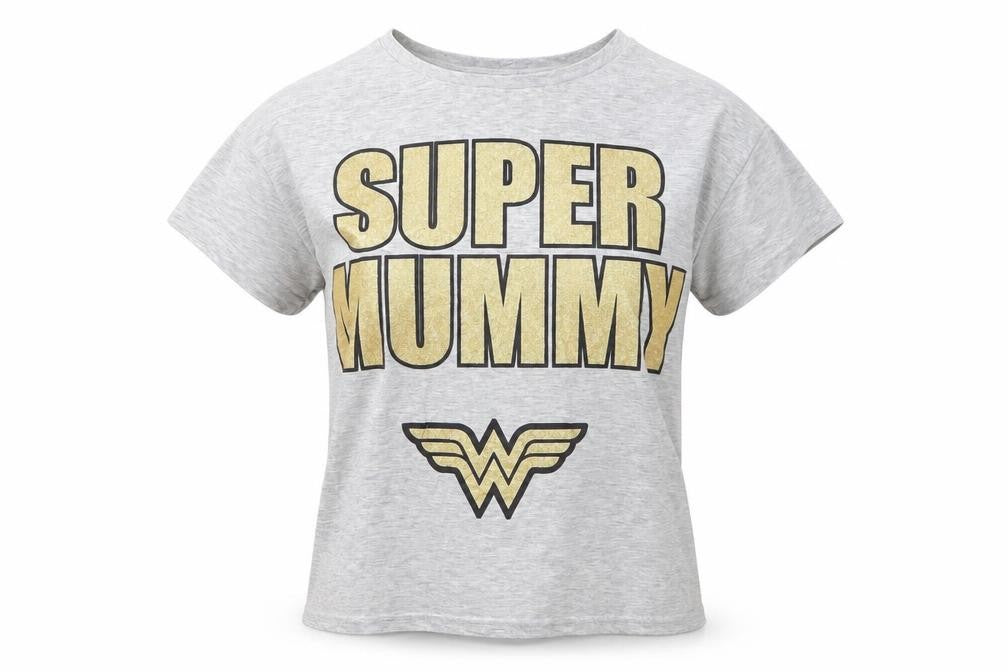 Womens UK Size 8 Wonder Woman Grey Basic T-Shirt