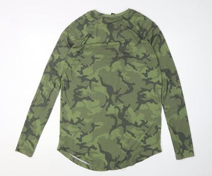 Bee Inspired Men's Green Camo Long Sleeve T-Shirt