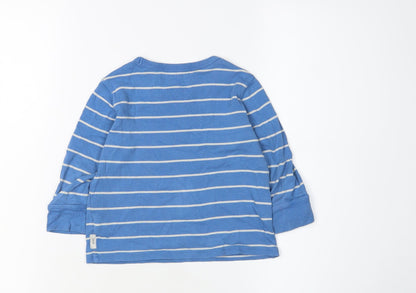babyGap Boys Blue Striped Long Sleeve T-Shirt, Size 2 Years