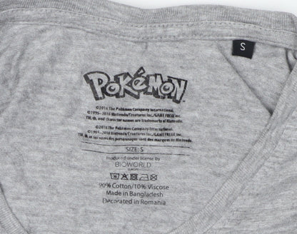 Bioworld Pokémon Grey Graphic T-Shirt Unisex Adults Small