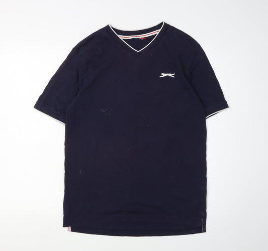 Slazenger Men's Blue V-Neck T-Shirt, Size S