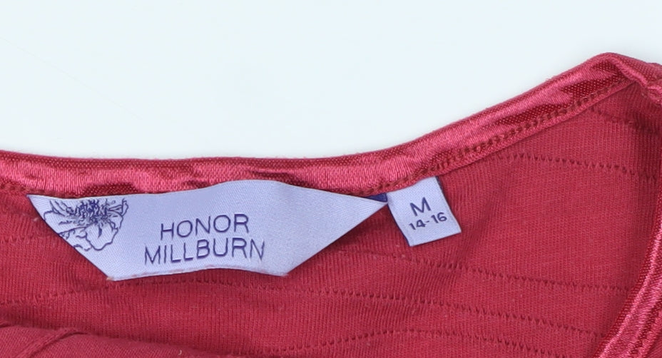 Womens UK Size M Honor Millburn Red Basic T-Shirt
