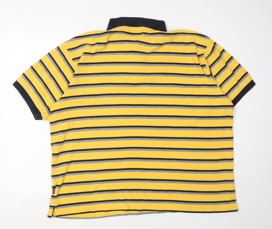 Maine New England Men's Yellow Striped Polo Shirt XL