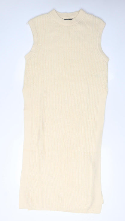 Threadbare Women's Beige Sleeveless Knit Dress Size 14