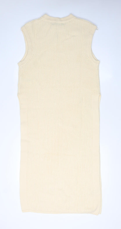 Threadbare Women's Beige Sleeveless Knit Dress Size 14