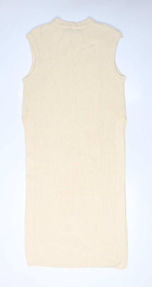Threadbare Women's Beige Sleeveless Knit Dress Size 14