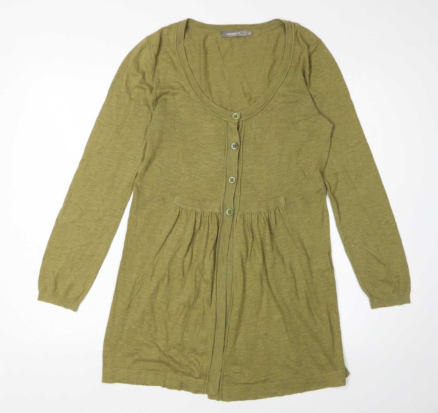 Womens UK Size S Sandwich Green Cardigan Jumper