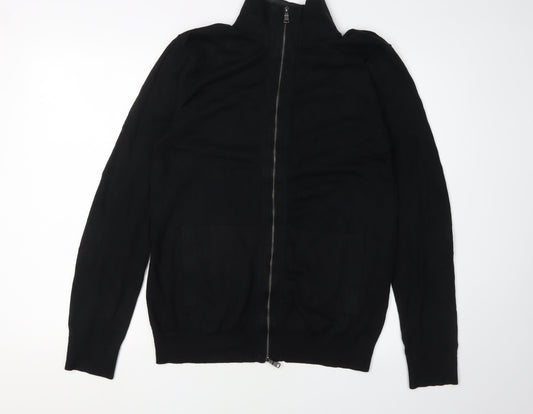 Banana Republic Men's Black Full Zip Jumper M Tall