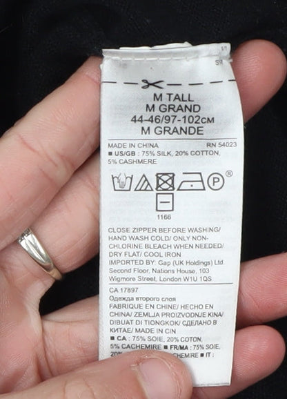 Banana Republic Men's Black Full Zip Jumper M Tall