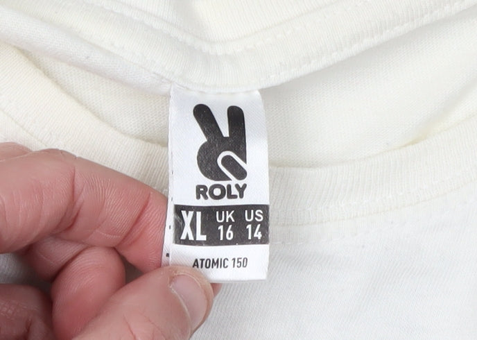 Unisex Adults UK Size XL Roly White  T-Shirt