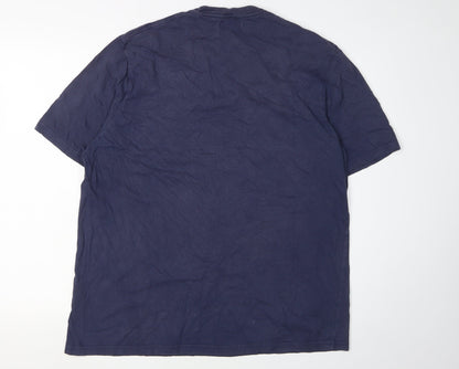 Marks and Spencer Men's Blue Large Crew Neck T-Shirt