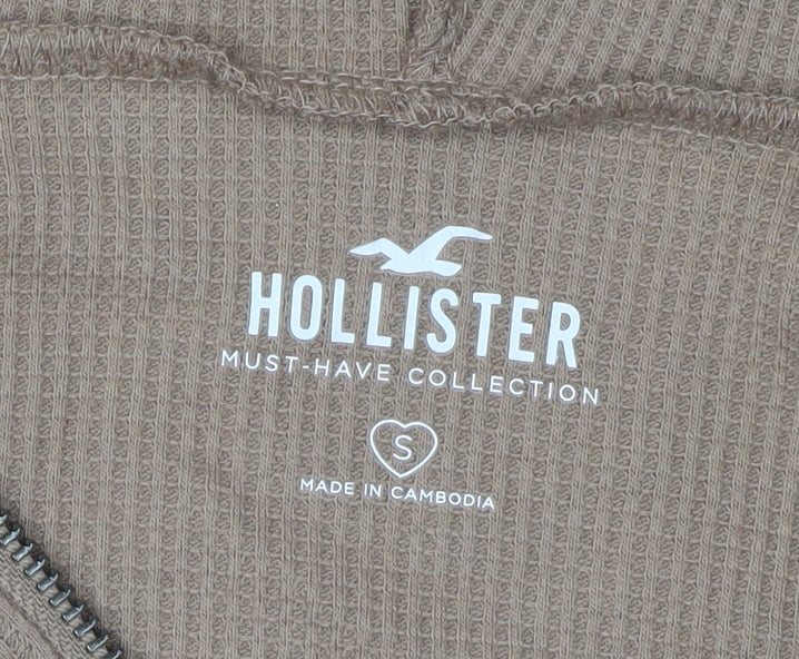 Hollister Women's Brown Full Zip Hoodie - Size S
