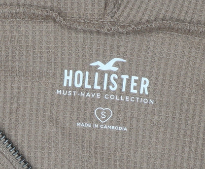 Hollister Women's Brown Full Zip Hoodie - Size S