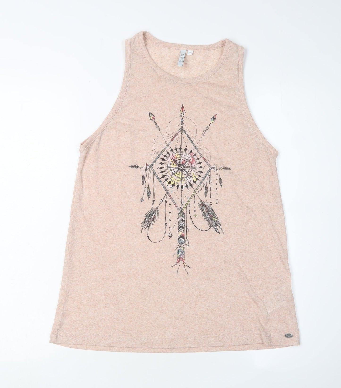 Animal Women's Beige Bohemian Tank Top Size 10