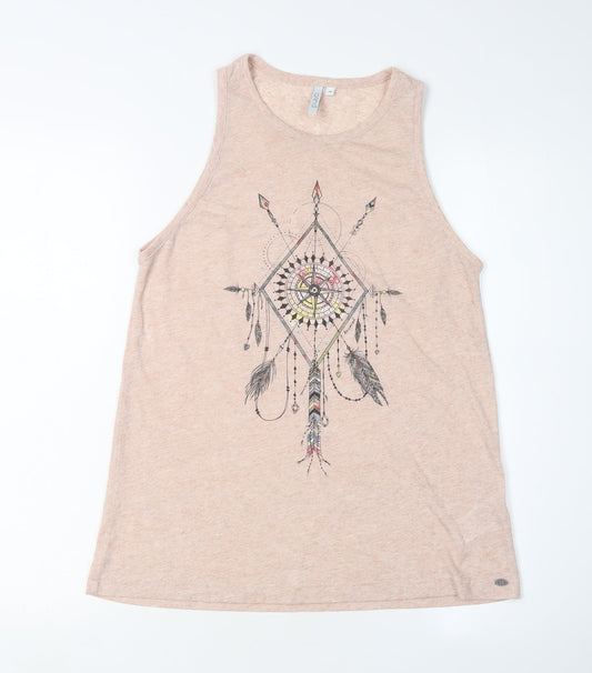 Animal Women's Beige Bohemian Tank Top Size 10