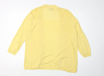 Womens UK Size 12 RJR John Rocha Yellow Cardigan Jumper