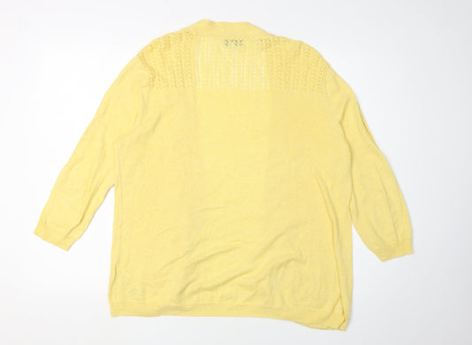 Womens UK Size 12 RJR John Rocha Yellow Cardigan Jumper