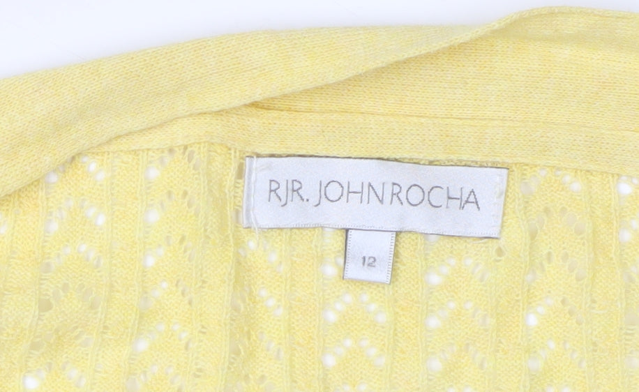 Womens UK Size 12 RJR John Rocha Yellow Cardigan Jumper