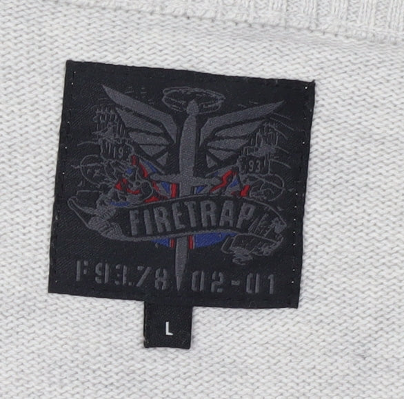 Firetrap Men's Grey Cotton Cardigan Size L