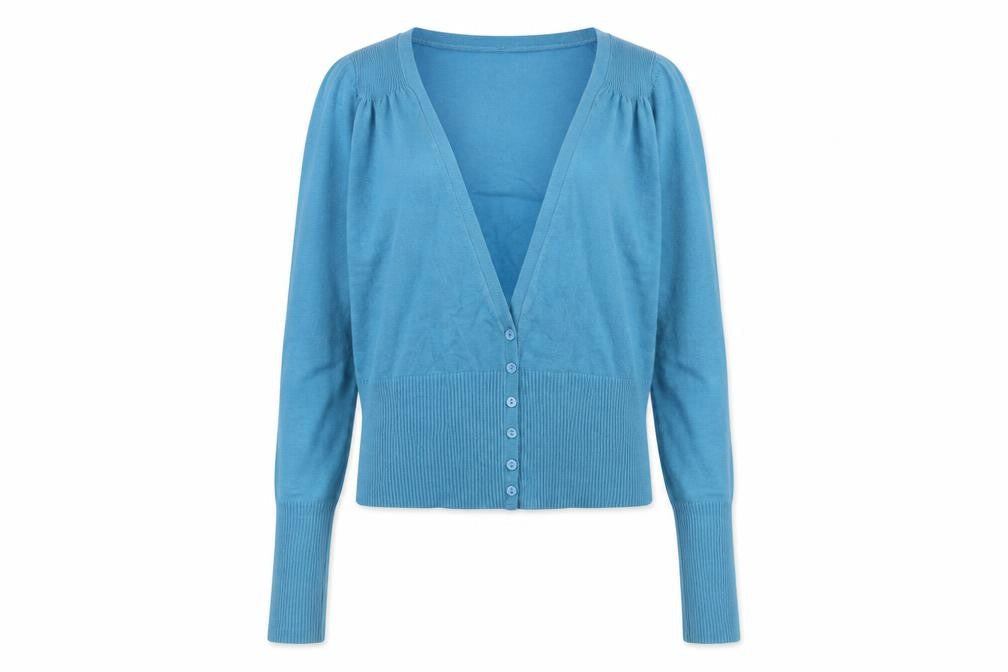 Womens UK Size 2 Oasis Blue Cardigan Jumper