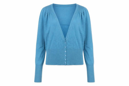 Womens UK Size 2 Oasis Blue Cardigan Jumper