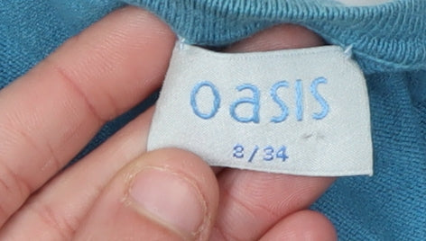 Womens UK Size 2 Oasis Blue Cardigan Jumper