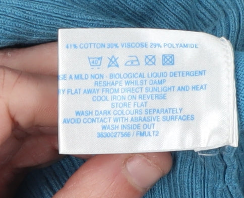 Womens UK Size 2 Oasis Blue Cardigan Jumper