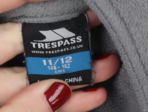 Trespass Boys Grey Fleece Long Sleeve Jacket 11-12 Years