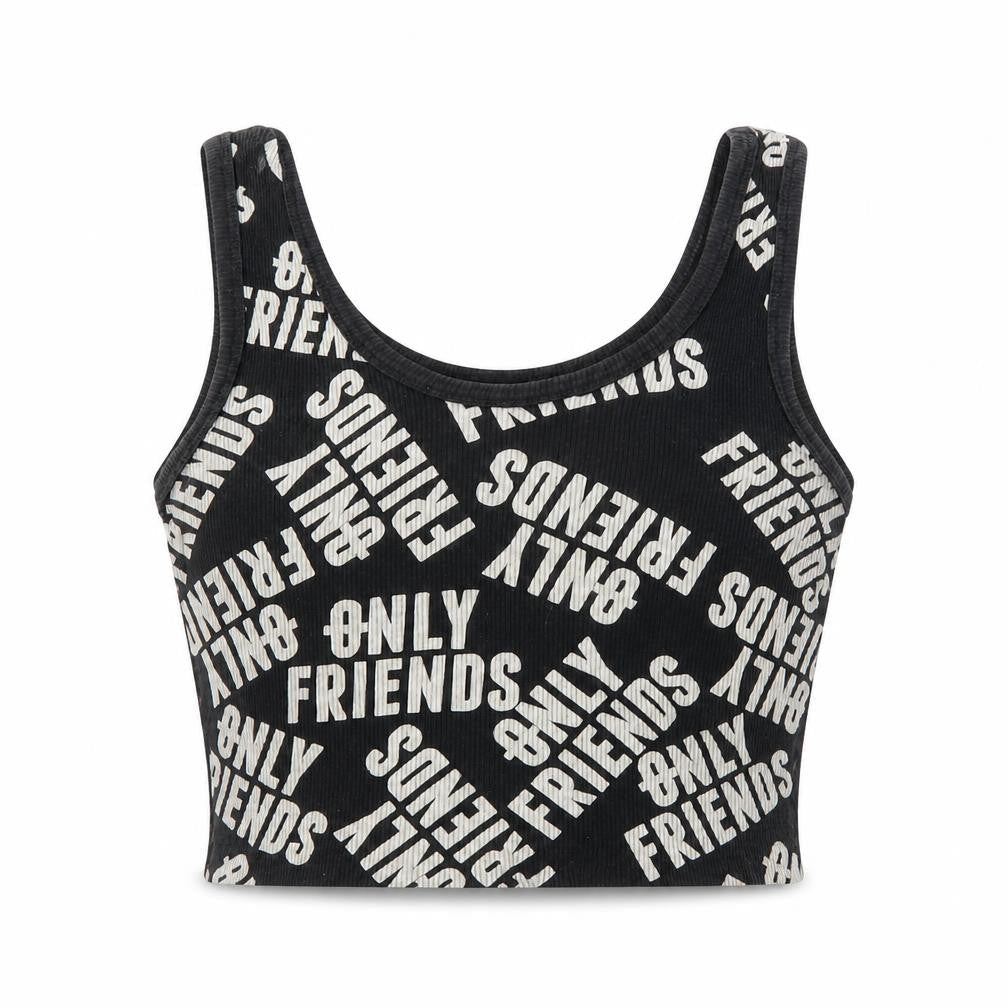 Womens UK Size 12 Pull & Bear Black Cropped Tank