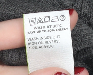 Marks and Spencer Men's Grey V-Neck Pullover Jumper S