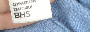 BHS Men's Blue V-Neck Pullover Jumper - Size L