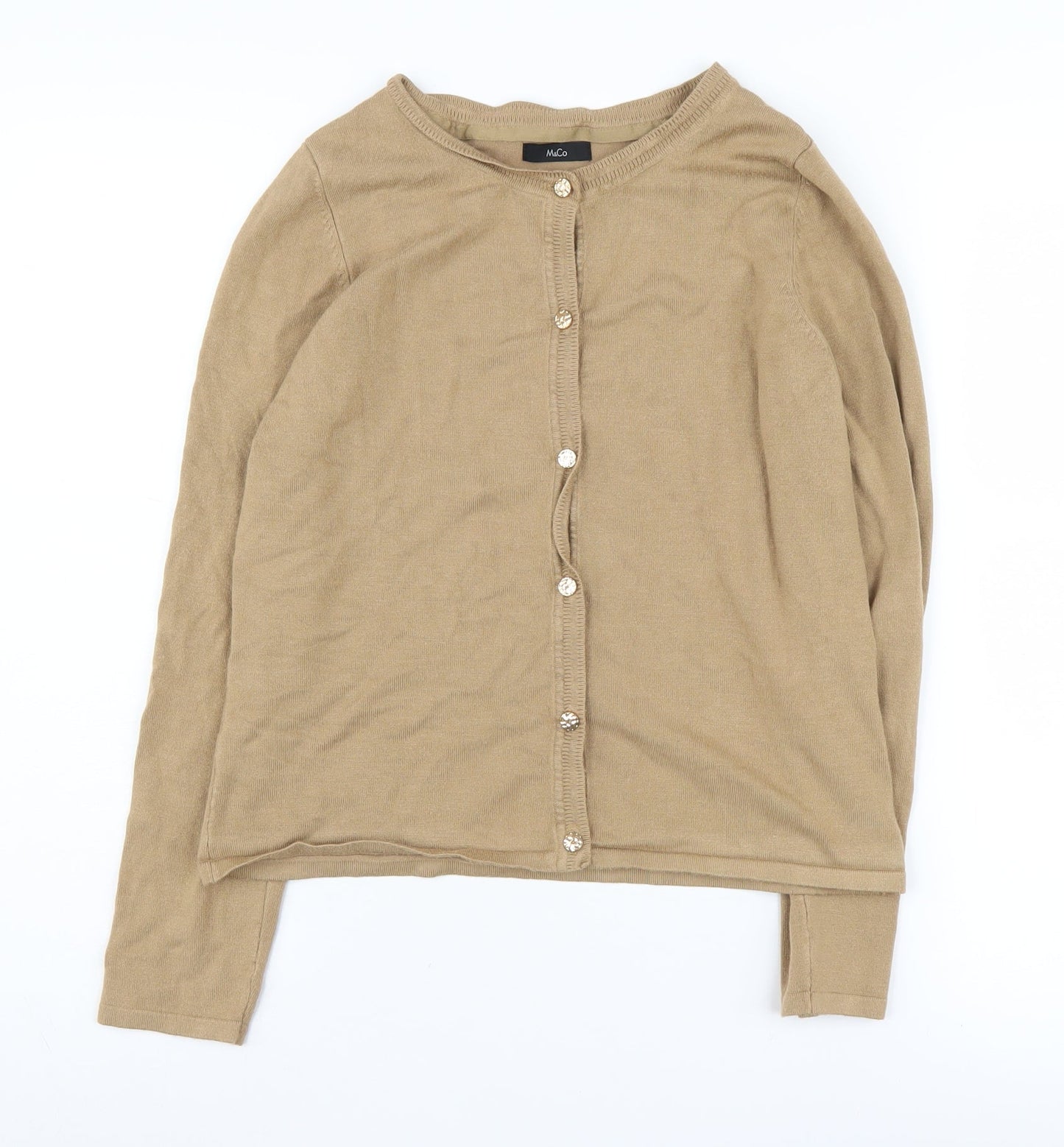 Womens UK Size M M&Co Beige Cardigan Jumper