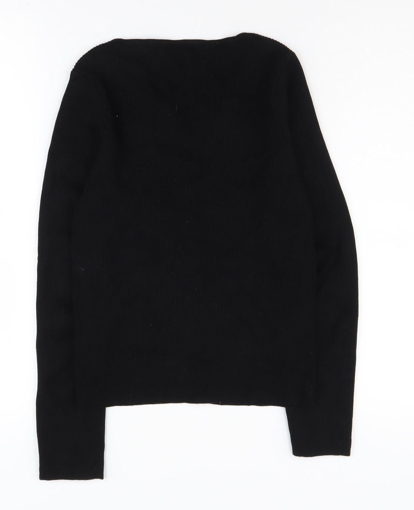 Zara Women's Black Cardigan L Long Sleeve Knit
