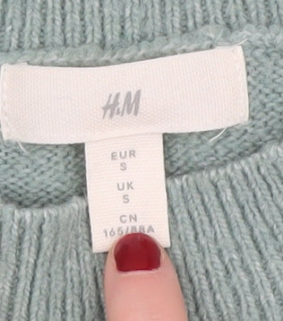 Womens UK Size S H&M Green Pullover Jumper