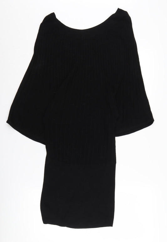 H&M Black Viscose Dress, Medium, Women's, Knit