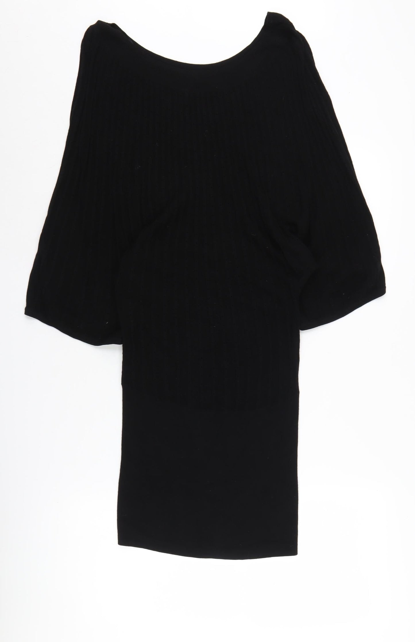 H&M Black Viscose Dress, Medium, Women's, Knit