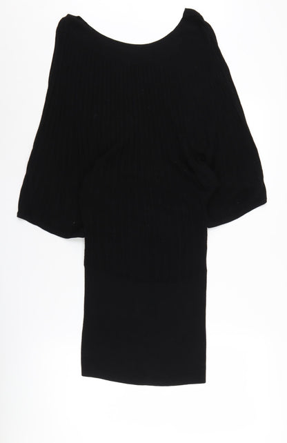 H&M Black Viscose Dress, Medium, Women's, Knit
