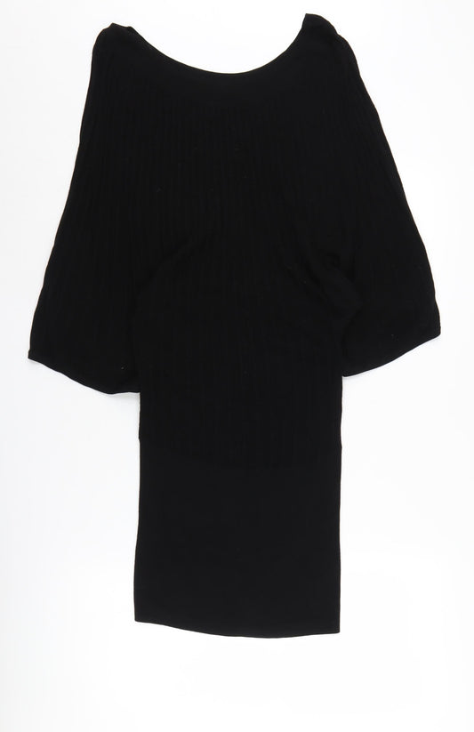 H&M Black Viscose Dress, Medium, Women's, Knit