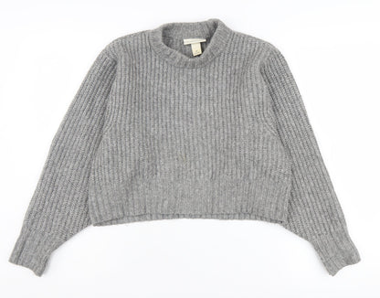 Womens UK Size XS Monki Grey Pullover Jumper