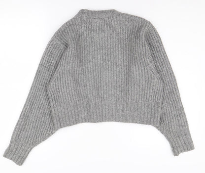 Womens UK Size XS Monki Grey Pullover Jumper