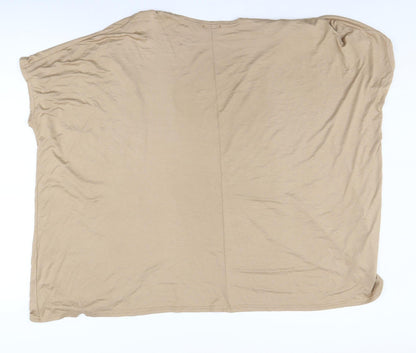 boohoo Womens Beige M/L Open Cardigan Short Sleeve Casual