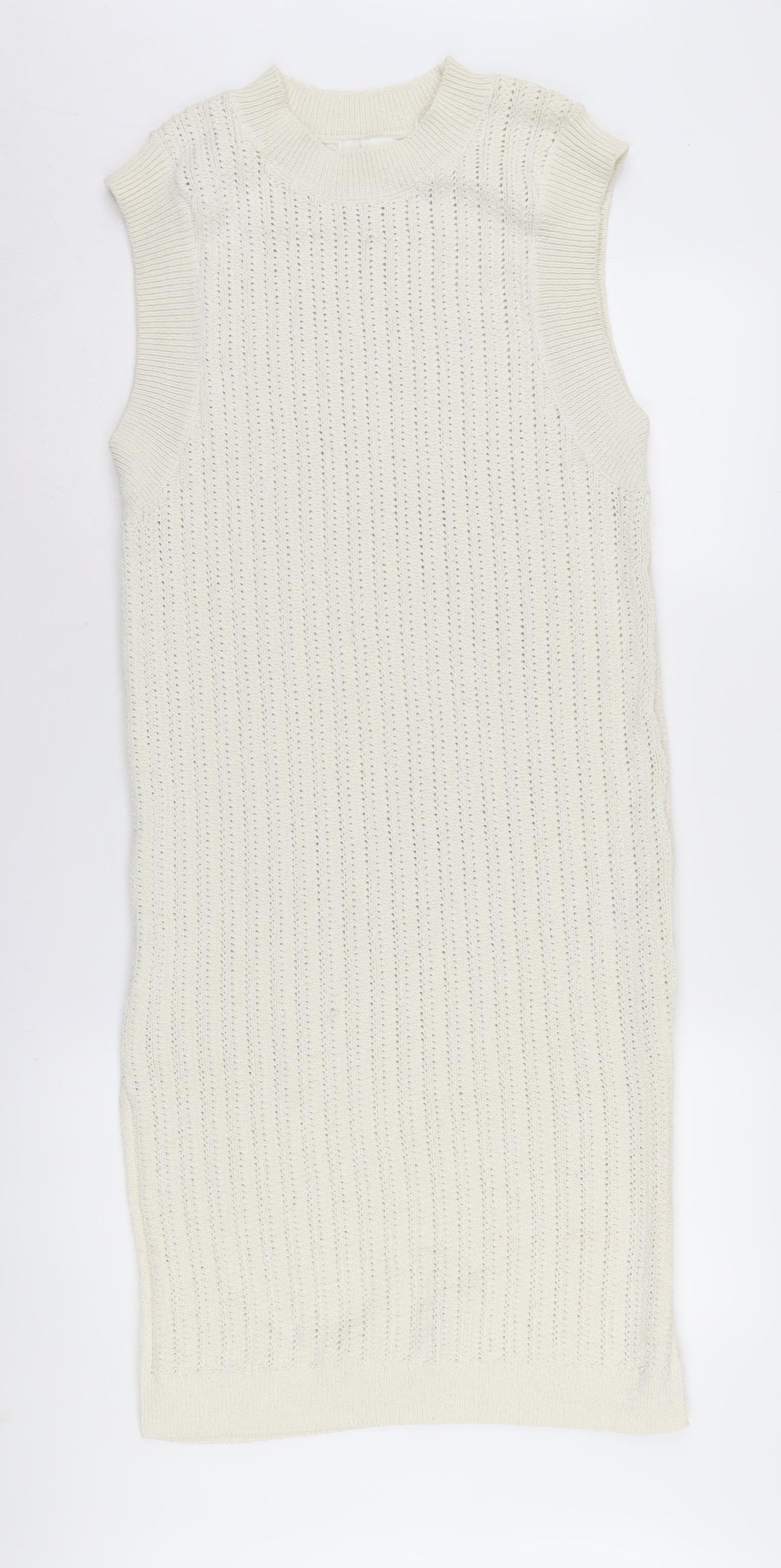 H&M Women's Ivory Sleeveless Knit Tank Dress Size S