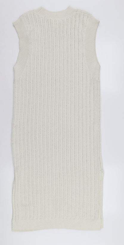 H&M Women's Ivory Sleeveless Knit Tank Dress Size S