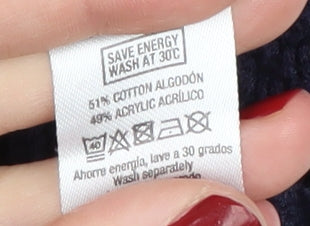 Topman Men’s Blue Chunky Knit Pullover Jumper M